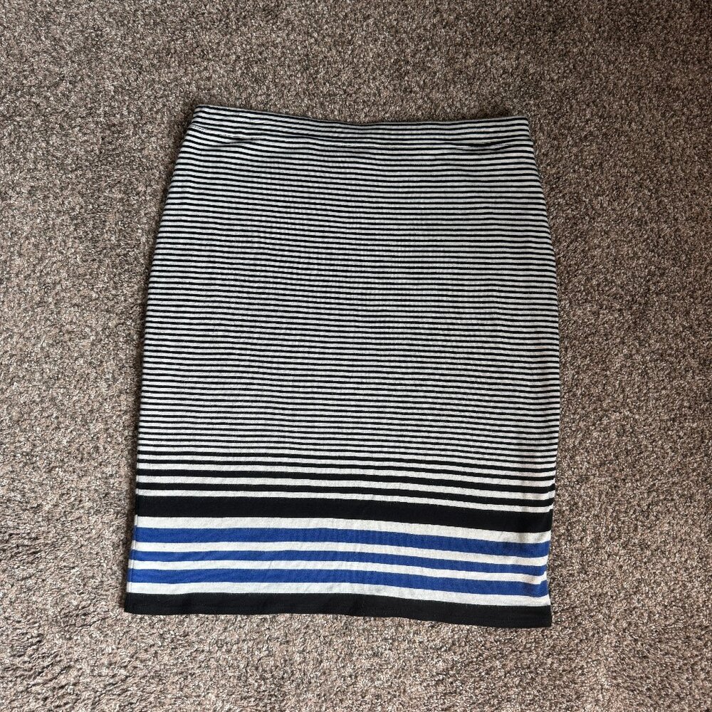 Max Studio Jersey Striped Bodycon Stretchy Lined Pencil Skirt, Size Medium